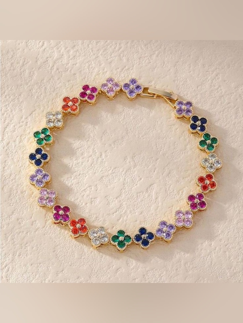 Elegant Gold Multi-Color Bracelet